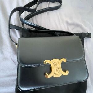 Authentic Celine Teen Triomphe Bag in Shiny Calfskin
